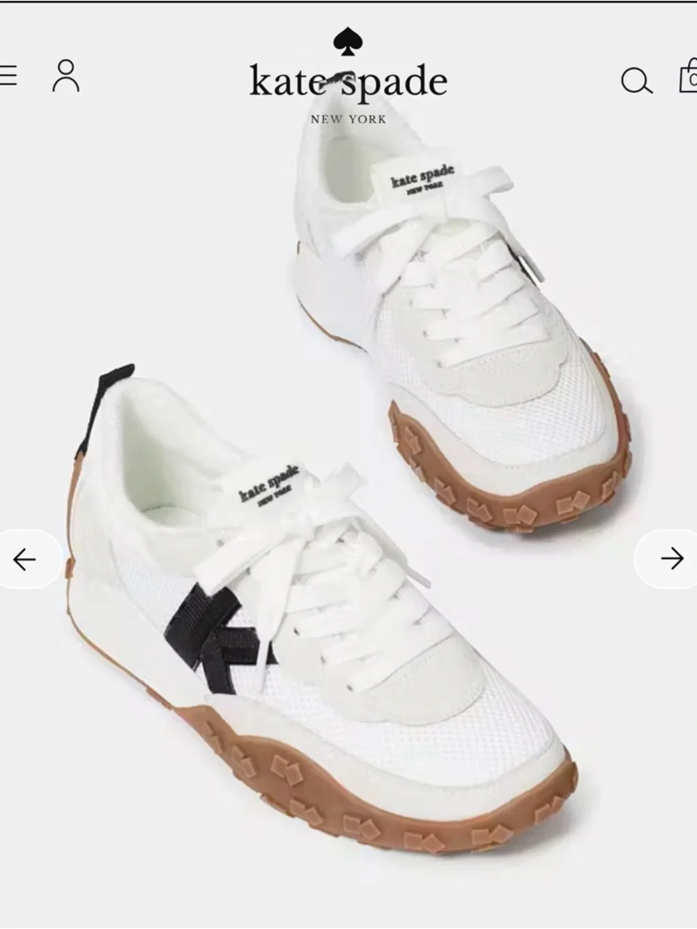 Kate spade K as in Kate White & Black Mesh & Leather Sneakers - Picture 4 of 10